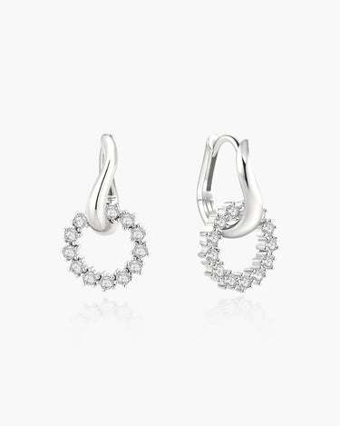 Pavé Interlocked Huggie Hoop Earrings