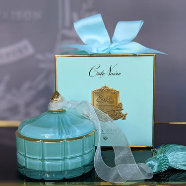 Art Deco Candle - Tiffany Blue & Gold - Persian Lime