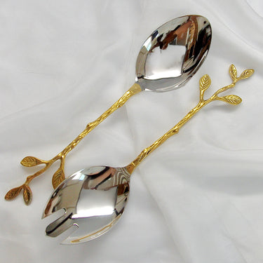 Gold Leaf Serving Spoons