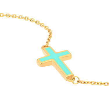 White Enamel Cross Bracelet