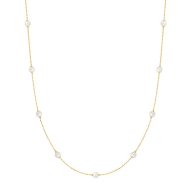 Shell Pearl Station Chain Necklace