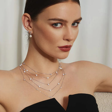 Shell Pearl Station Chain Necklace