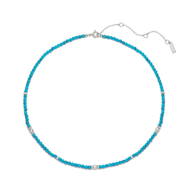 Lab-Created Turquoise Beaded Necklace