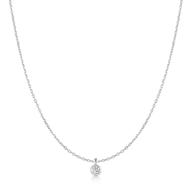 Classic Bezel Set Solitaire Necklace