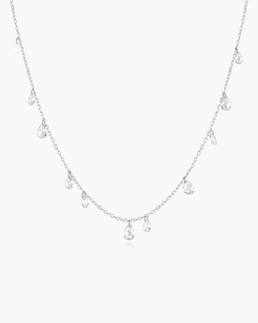 Ethereal Teardrop Dangle Station Necklace