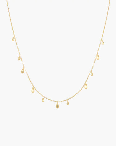 Polished Teardrop Dangle Station Necklace