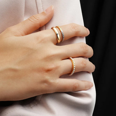 Two Tone Square & Circle Bezel Ring
