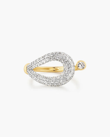 Gold Pavé Knot Adjustable Ring