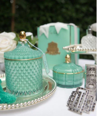 Art Deco Candle - Tiffany Blue & Gold - Persian Lime