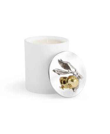 Pomegranate Silver & Gold Scented Candle, 8 oz.