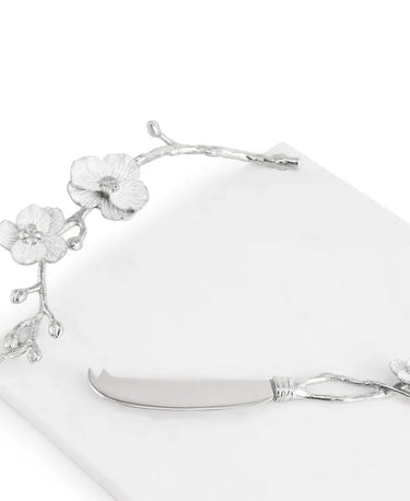 Silver Orchid Cheeseboard with Knife