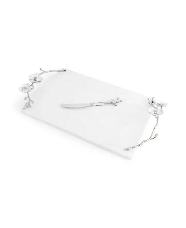 Silver Orchid Cheeseboard with Knife