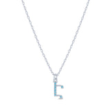 Armenian Initial Necklace Silver w/ Turquoise Stones