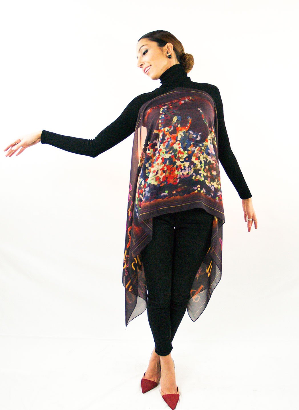 Anet s Collection Wearable Art Armenian Alphabet Silk Scarf La anet-s-collection-wearable-art-armenian-alphabet-silk-scarf-la