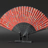 Armenian Alphabet Red Hand Fan