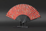 Armenian Alphabet Red Hand Fan