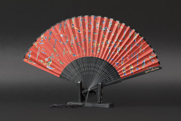 Armenian Alphabet Red Hand Fan