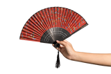 Armenian Alphabet Red Hand Fan