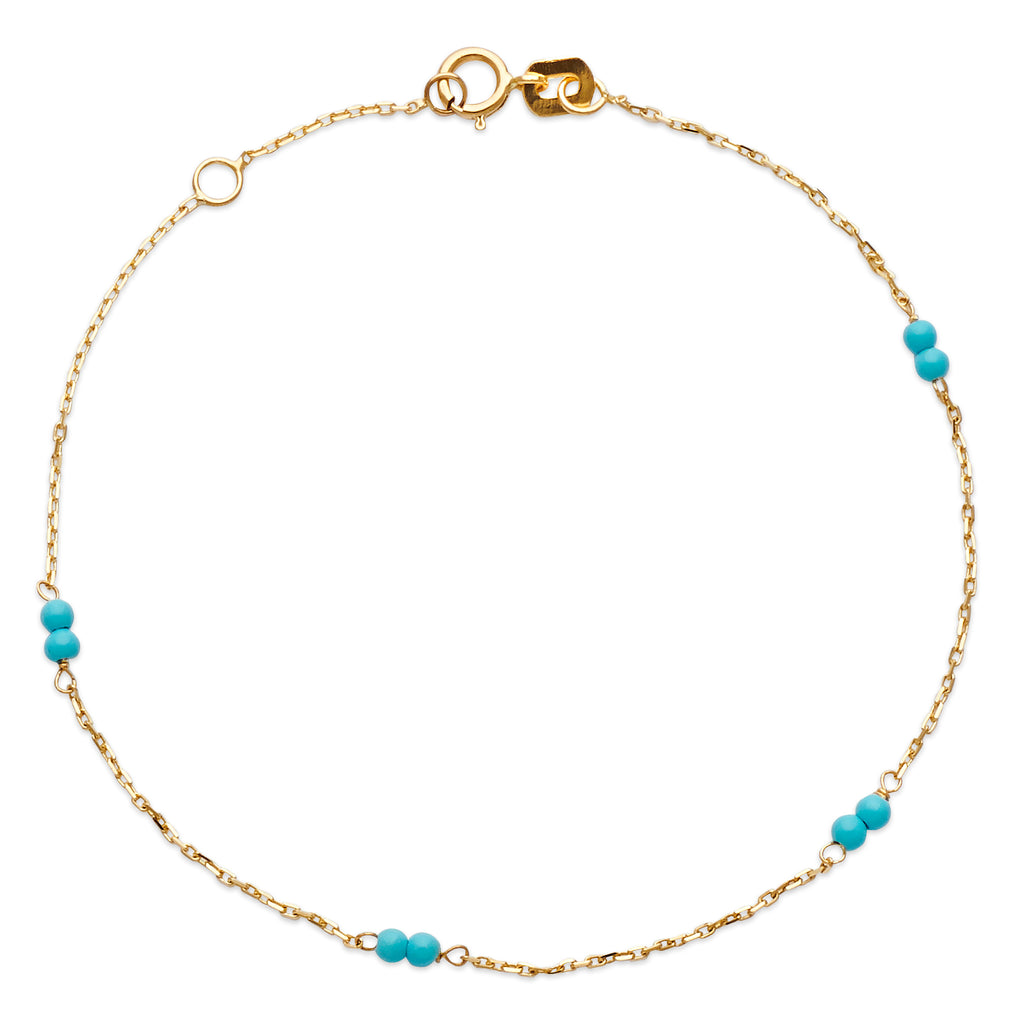 14K Gold Turquoise Bracelet