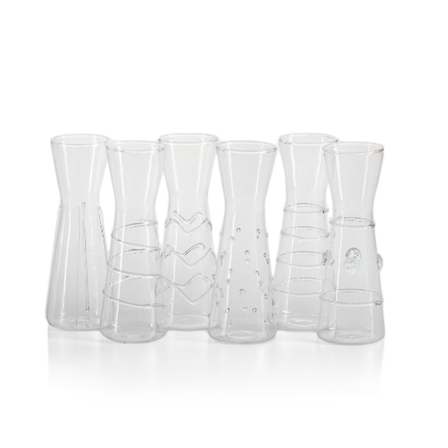 Six Assorted Design Carafes
