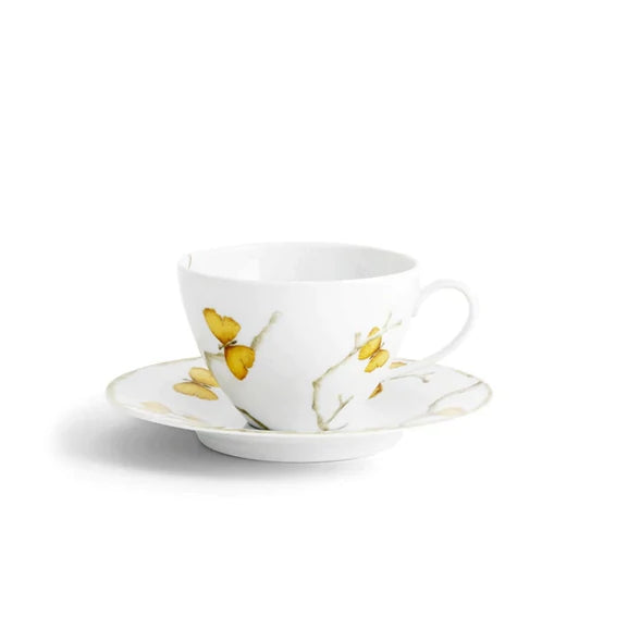 Butterfly Ginkgo Gold Cup & Saucer