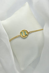 Round Initial Bracelet