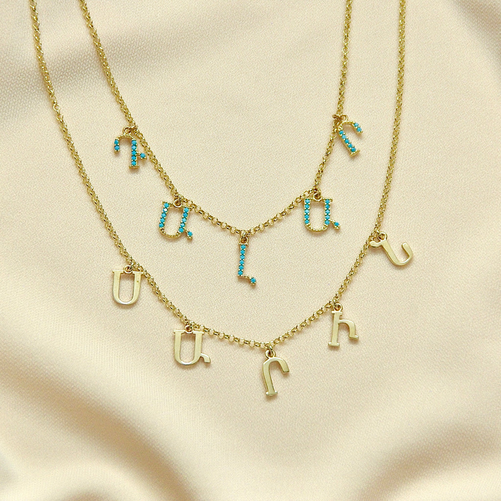 14K Gold Custom Initial Necklace