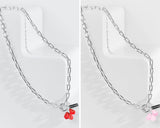 Pomegranate Seeds Necklace with Silver Chain