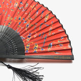 Armenian Alphabet Red Hand Fan
