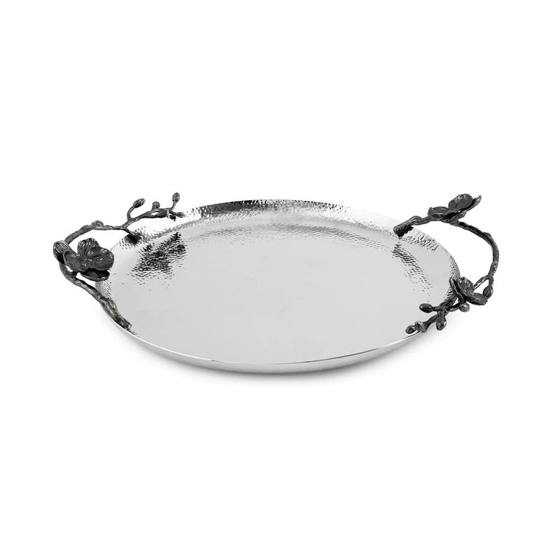Black Orchid Round Tray