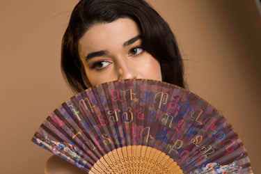 Armenian Alphabet & Dancers Hand Fan