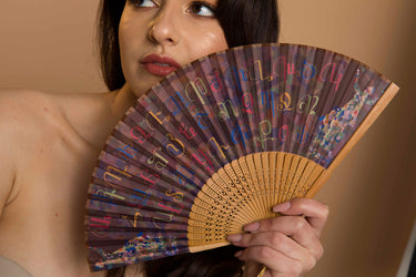 Armenian Alphabet & Dancers Hand Fan