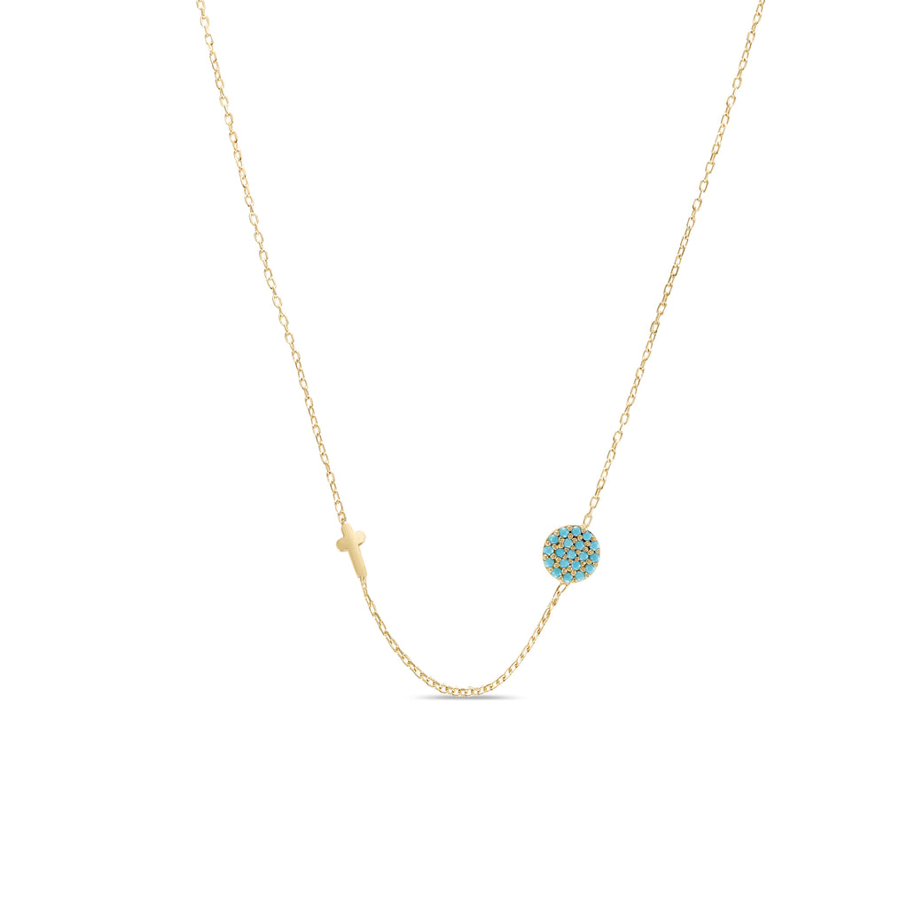 Cross & Charm Necklace Gold