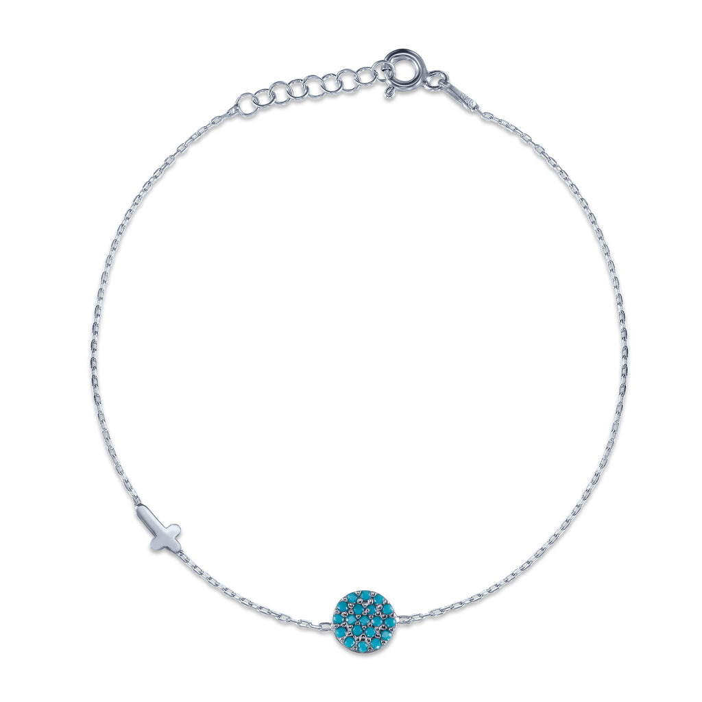 Cross & Charm Bracelet Silver
