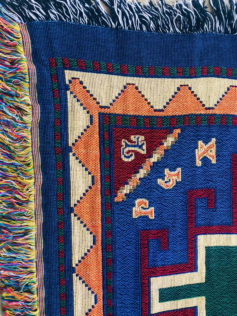 Armenian Alphabet Tapestry Throw on a Rug Design