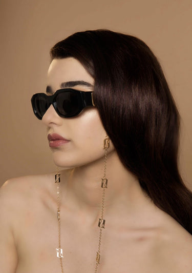 Letter A Golden Eye Glass/ Mask chain