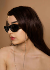 Letter A Silver Eye Glass-Mask chain