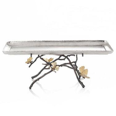 Butterfly Ginkgo Footed Centerpiece Tray