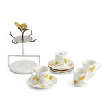 Butterfly Ginkgo Demitasse Set & Stand