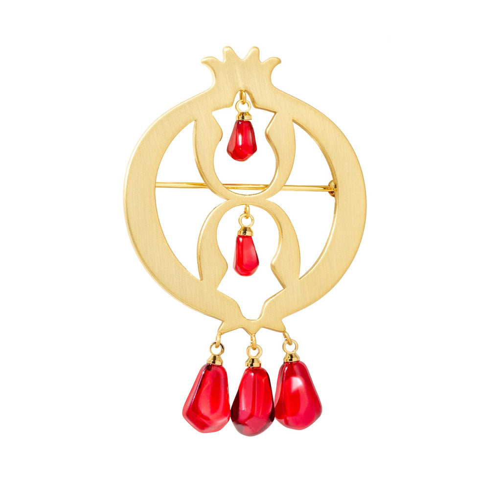 Pomegranate Brooch with seeds